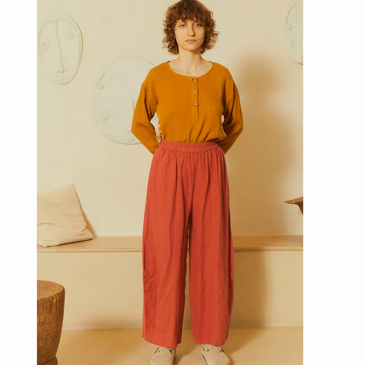 L.F.Markey Basic Linen Trouser Paprika