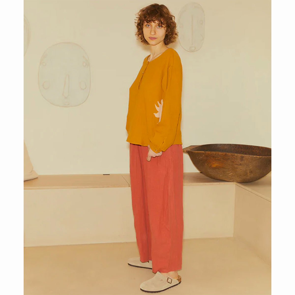 L.F.Markey Basic Linen Trouser Paprika