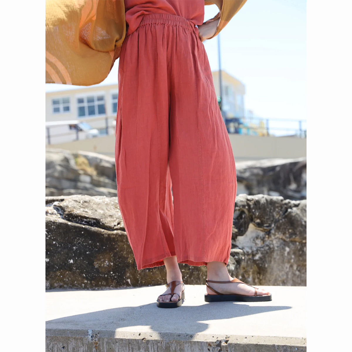 L.F.Markey Basic Linen Trouser Paprika