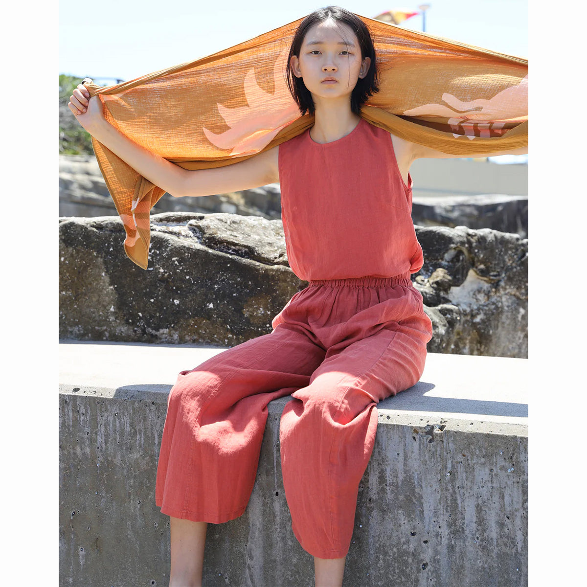 L.F.Markey Basic Linen Trouser Paprika