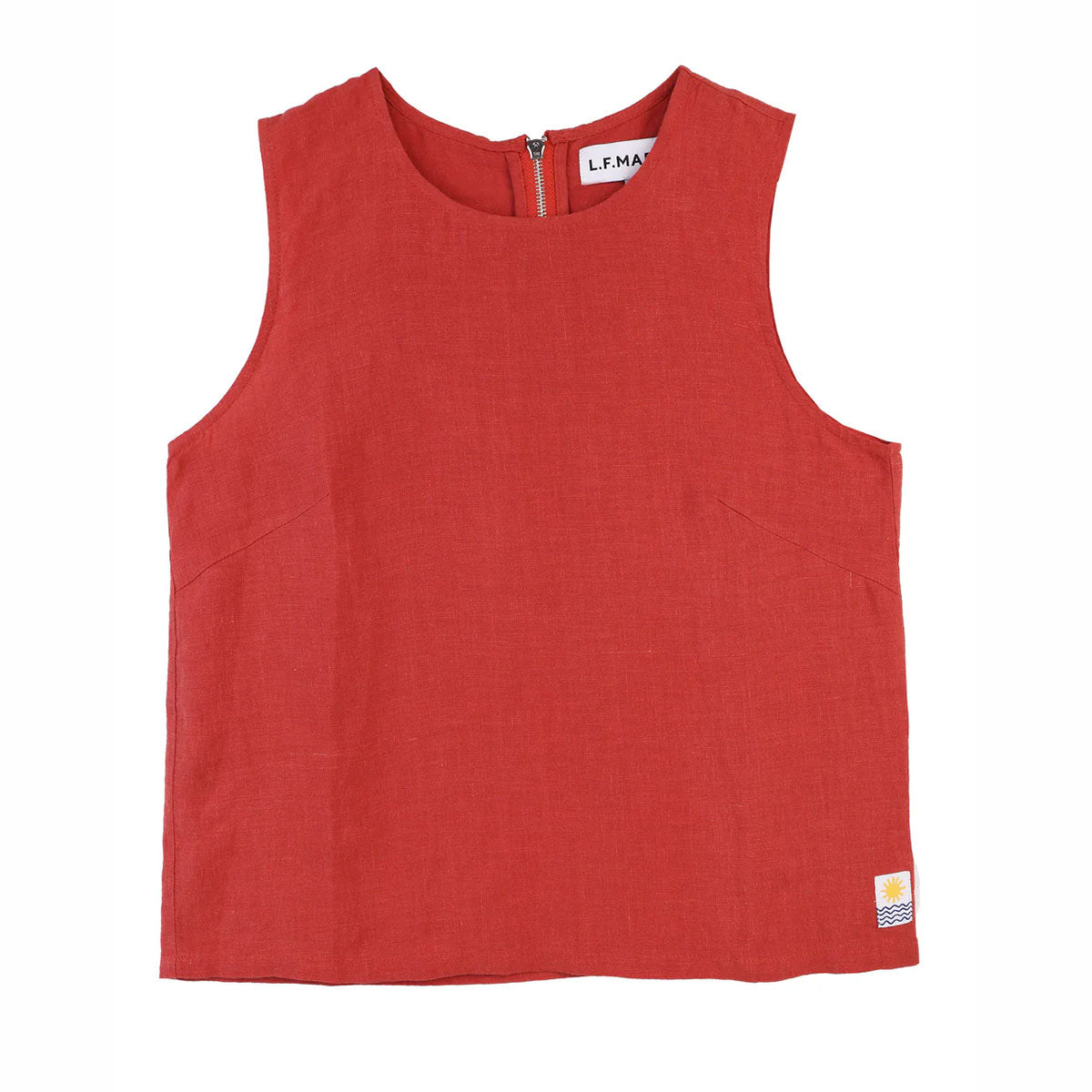 L.F.Markey Basic Linen Vest Paprika