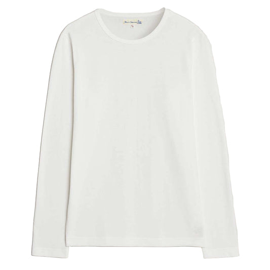 Merz b. Schwanen 2M15 LS Loopwheeled T-Shirt White