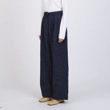 Load image into Gallery viewer, Cawley Studio Japanese Linen/Wool Mara Trouser Herringbone Navy
