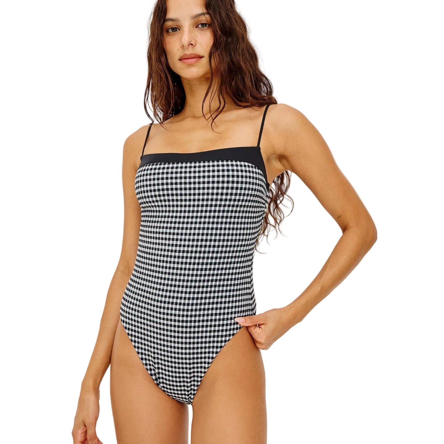 Rails Marbella One Piece Black White Gingham