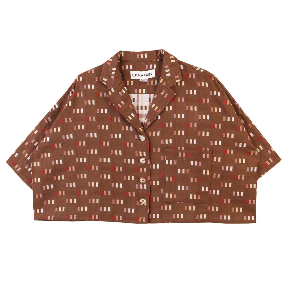 L.F.Markey Maxim Shirt Chocolate Jacquard