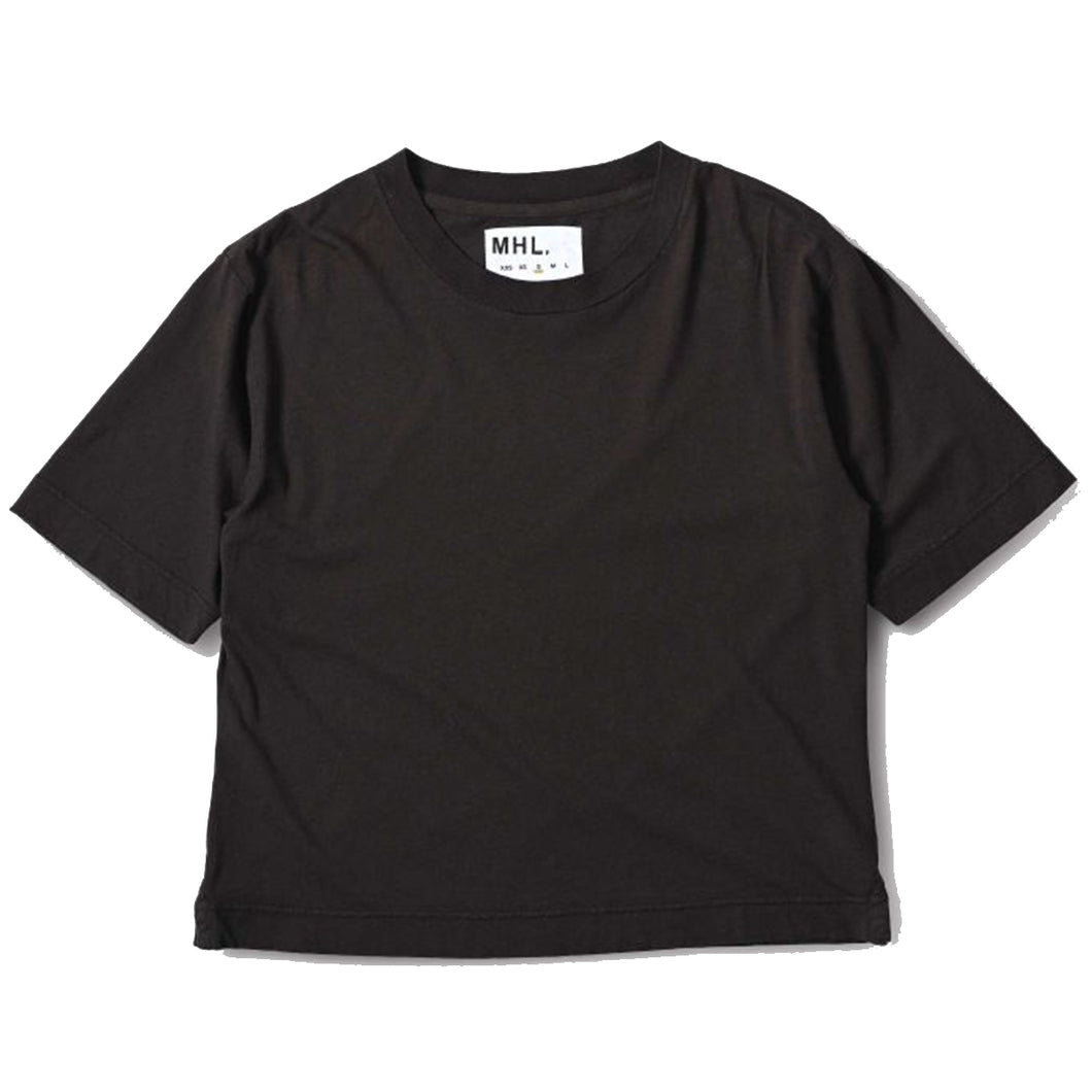 MHL W' Simple T-Shirt Cotton Linen Jersey Ebony