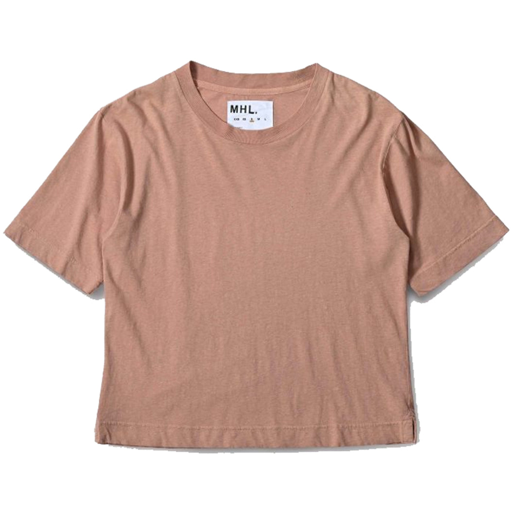 MHL W' Simple T-Shirt Cotton Linen Jersey Pale Pink