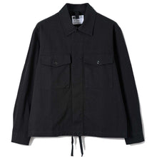 Load image into Gallery viewer, MHL Padded Drawcord Jacket  Cotton Hemp Twill Black
