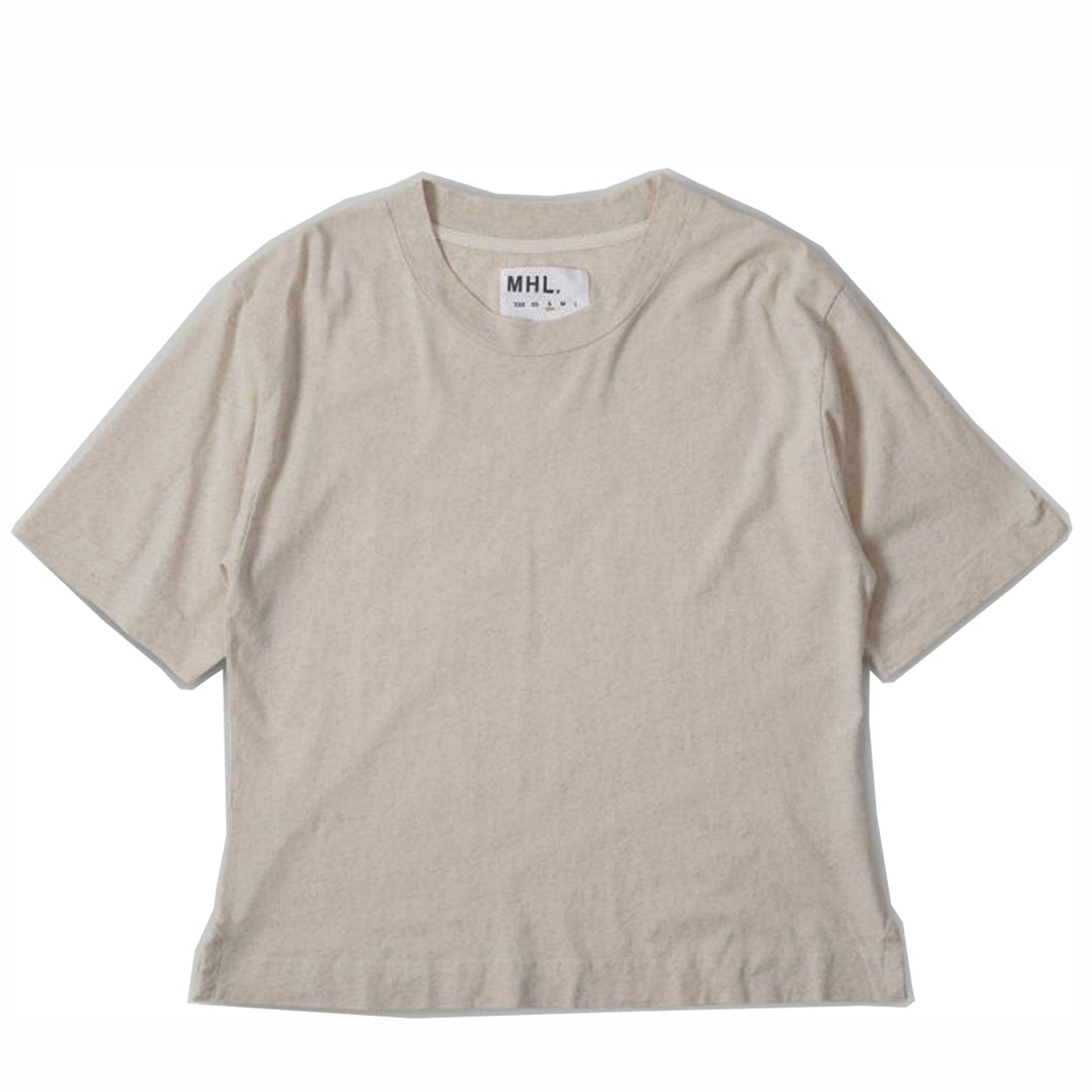 MHL W' Simple T-Shirt Cotton Linen Jersey Natural