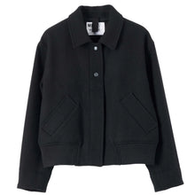 Load image into Gallery viewer, MHL W&#39; Cropped Bomber Jacket Boiled Melton Wool Black
