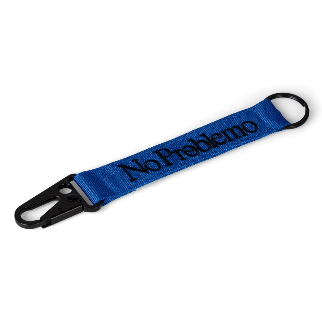 No Problemo Carabiner Keychain Blue