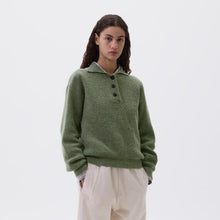 Load image into Gallery viewer, MHL W&#39; 3 Button Polo Lambswool Sage
