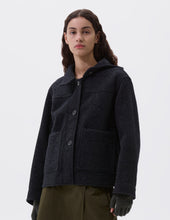 Load image into Gallery viewer, MHL W&#39; Short Duffle Coat Felted Wool Charcoal
