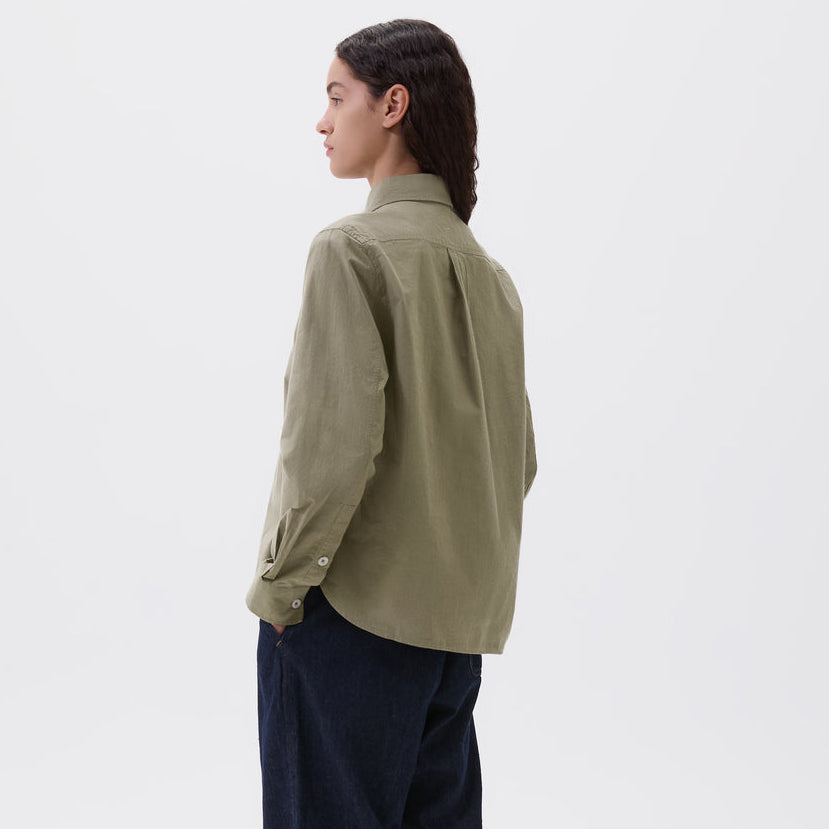 MHL W' Basic Brushed Chambray Shirt Khaki Green