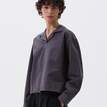 Load image into Gallery viewer, MHL W&#39; Kit Shirt Washed Cotton Poplin Slate Blue
