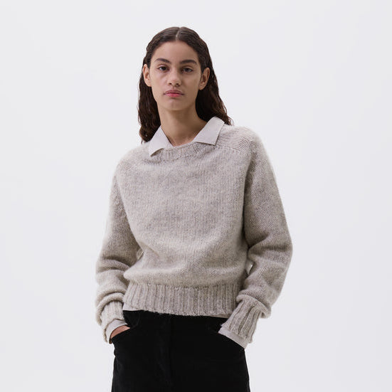 MHL W' Chunky Seamless Crew Neck Rustic Wool Natural