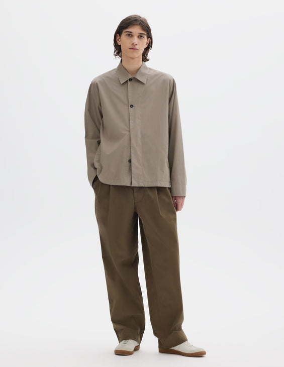 MHL Boxy Overshirt Crisp Cotton Poplin Mouse