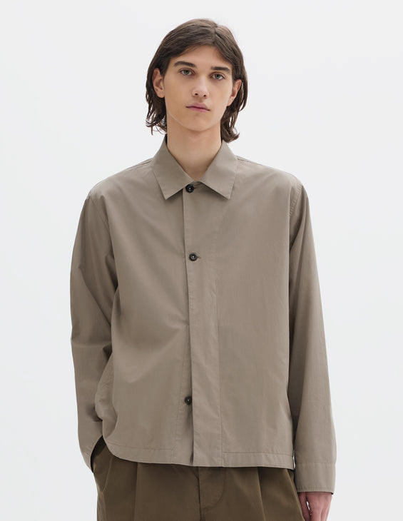 MHL Boxy Overshirt Crisp Cotton Poplin Mouse