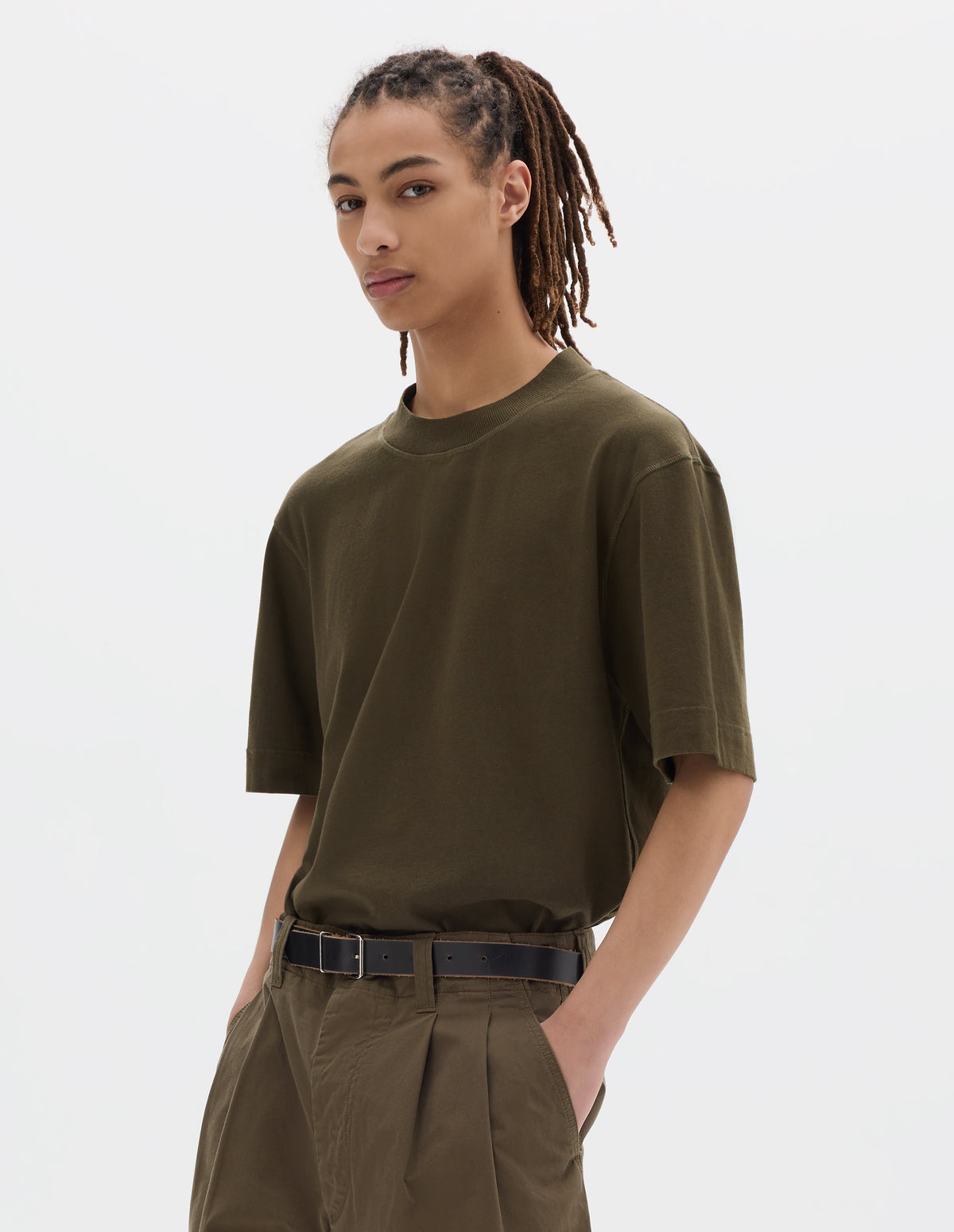 MHL Flatlock Crew Matte Jersey Olive