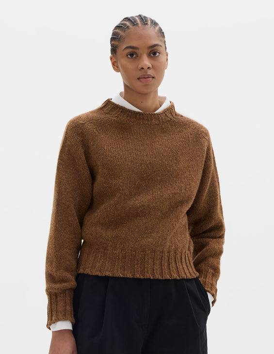 MHL W' Chunky Seamless Rustic Wool Crew Cinnamon