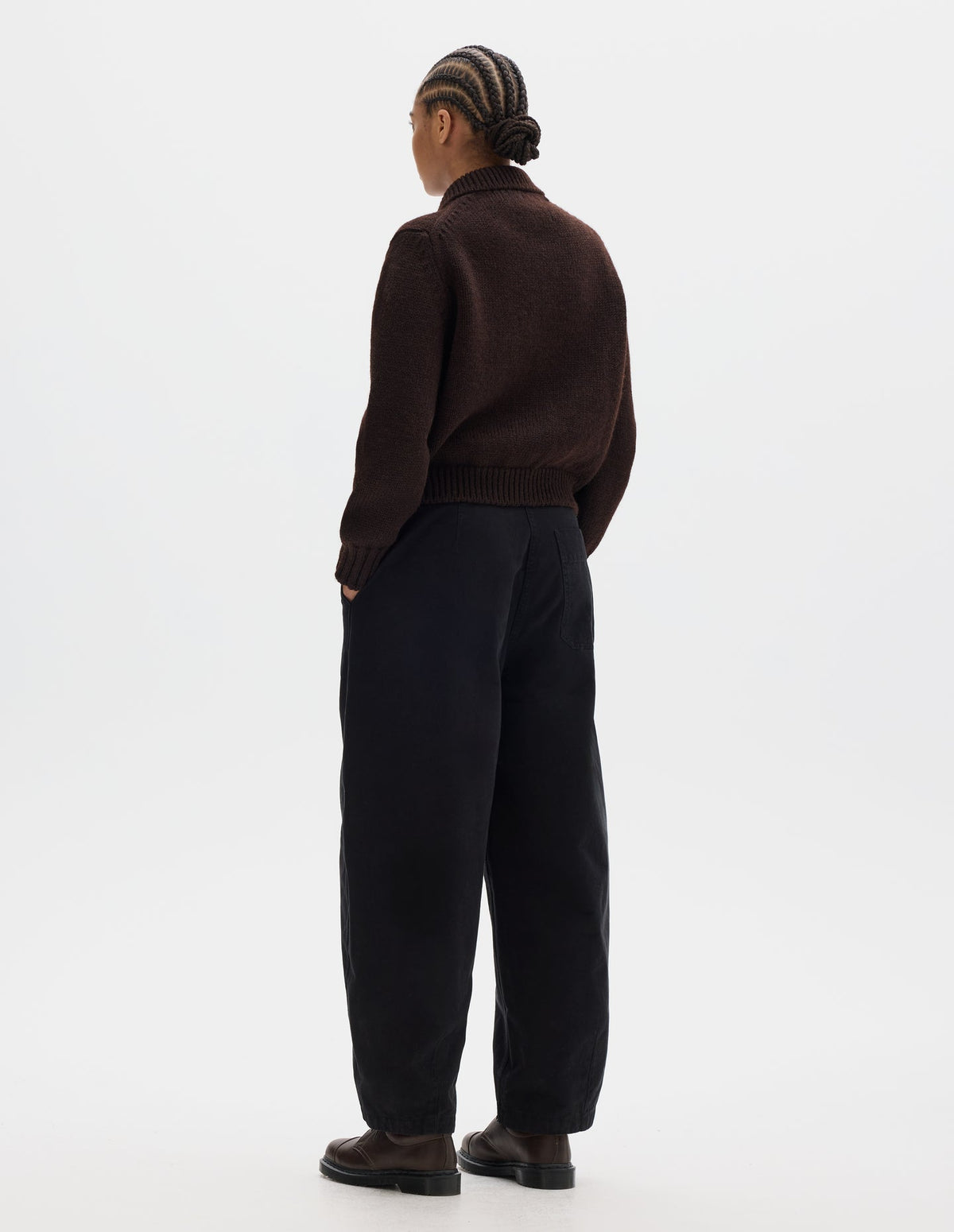 MHL W' Bomber Cardigan British Wool Dark Brown