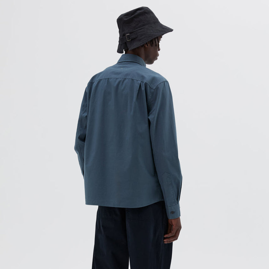 MHL Overall Shirt Washed Cotton Poplin Mineral Blue – Supra