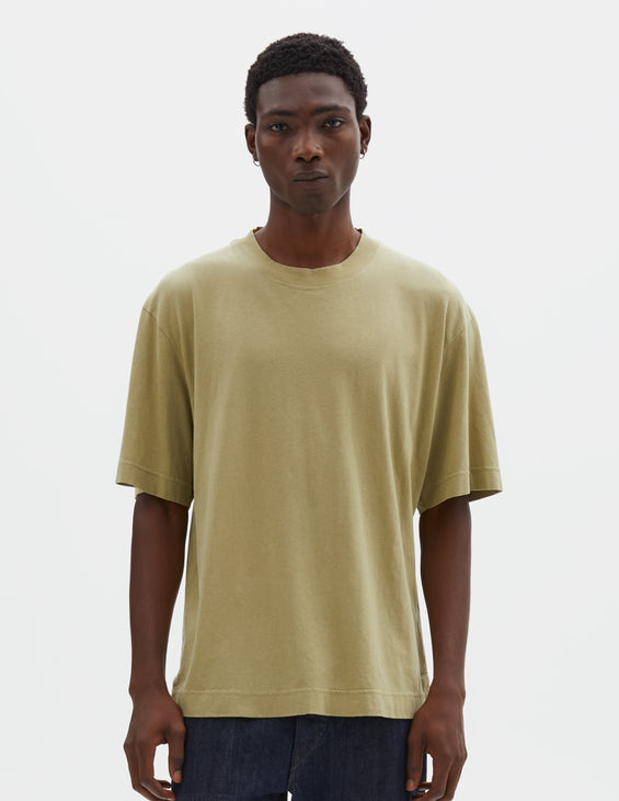 MHL Simple T-Shirt Linen Jersey Pale Green