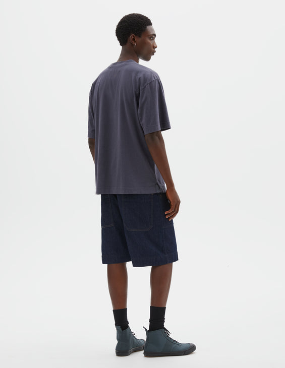 MHL Simple T-Shirt Linen Jersey Slate Blue