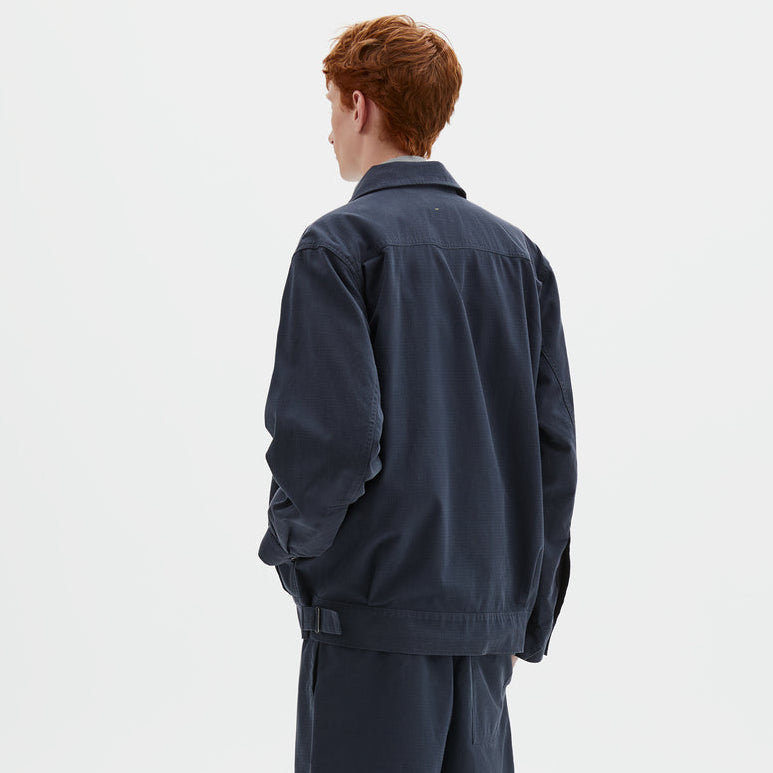 MHL Utility Jacket Washed Cotton Ripstop Ink