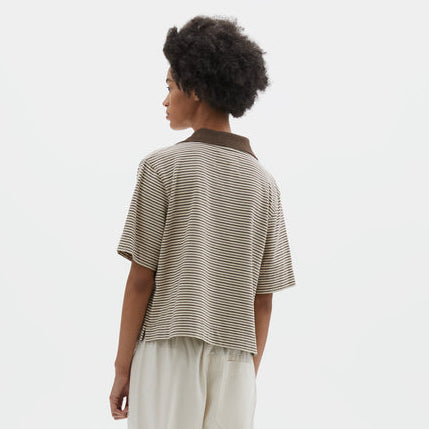 MHL W' Boxy Striped Polo Brown / White