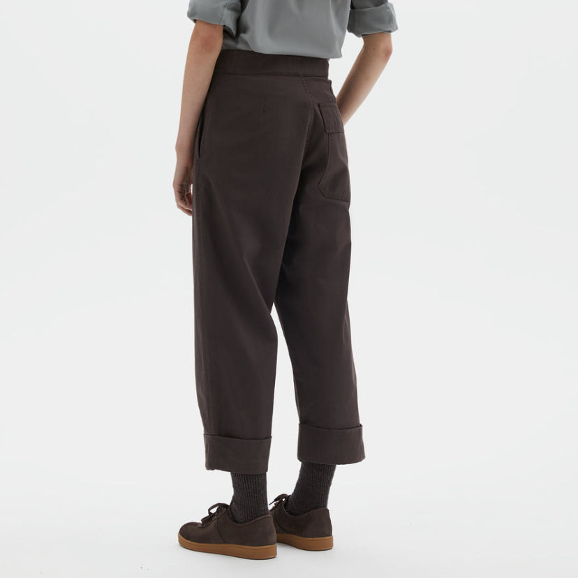 MHL W' Button Belt Trousers Mahogany