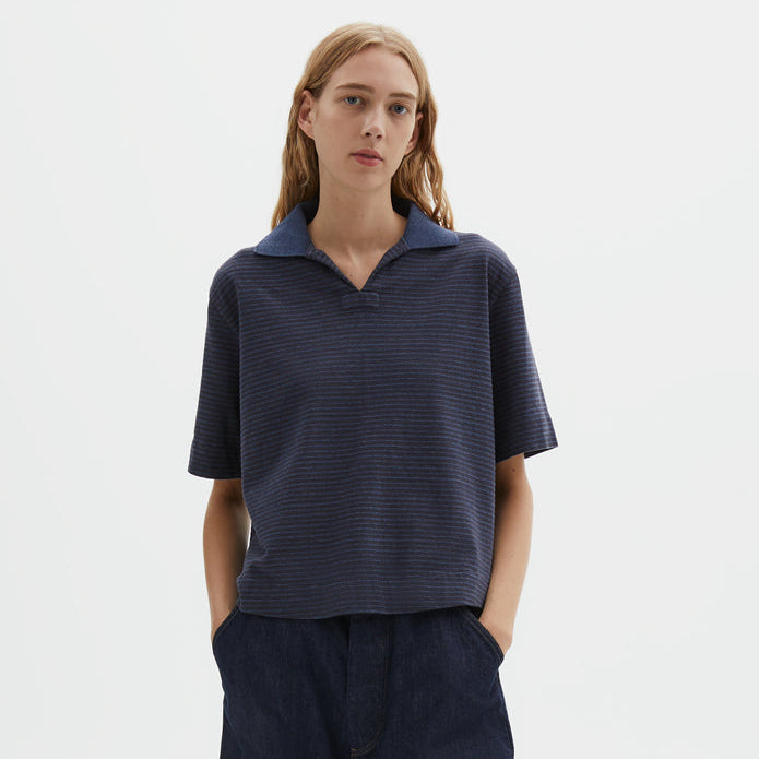 MHL W' Boxy Striped Polo Indigo / Ink