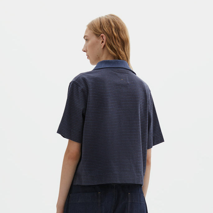 MHL W' Boxy Striped Polo Indigo / Ink