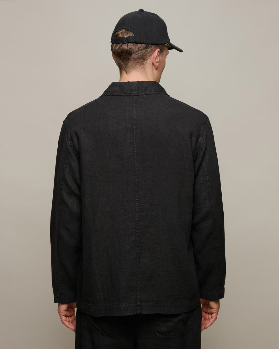 Merz b. Schwanen Workers Linen Jacket Black