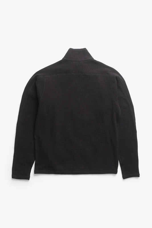 Norse Projects Teno Cotton Hemp Military Rib Zip Cardigan Black