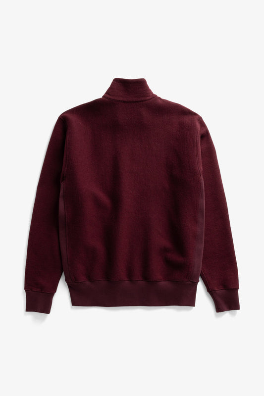 Norse Projects Flossli Relaxed Cotton Wool Half Zip Sweatshir Mahogany