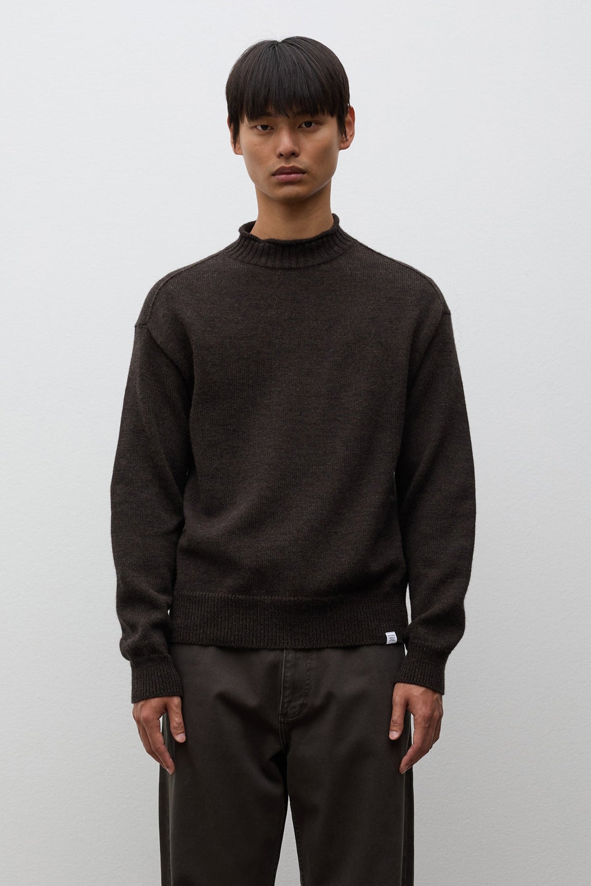 Norse Projects Sagvatnet Wool Roll Neck Sweater Delicioso Brown