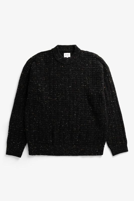 Norse Projects Hirtshals Donegal Square Sweater Charcoal Melange