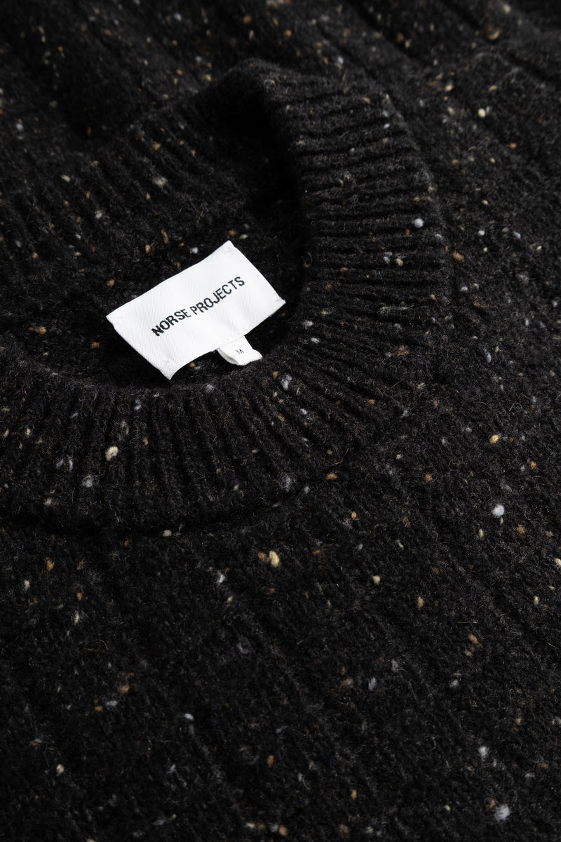 Norse Projects Hirtshals Donegal Square Sweater Charcoal Melange