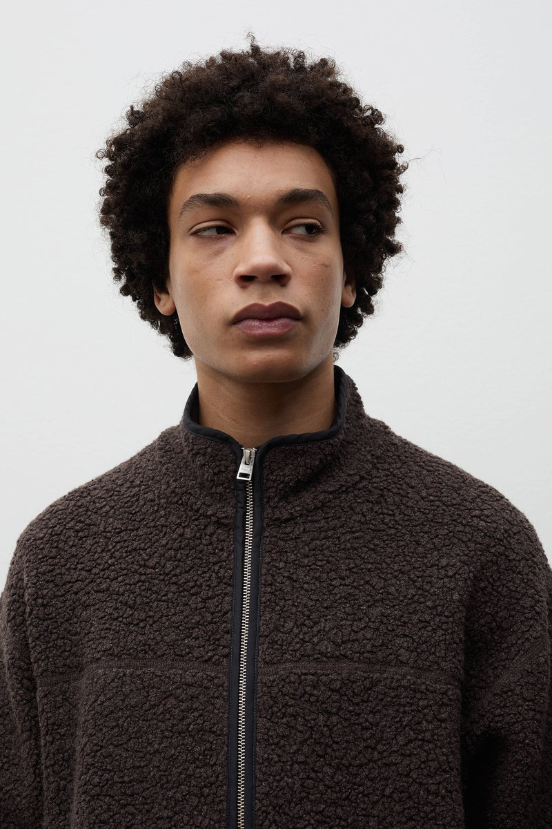 Norse Projects Bjerget Sherpa Wool Fleece Jacket Delicioso Brown
