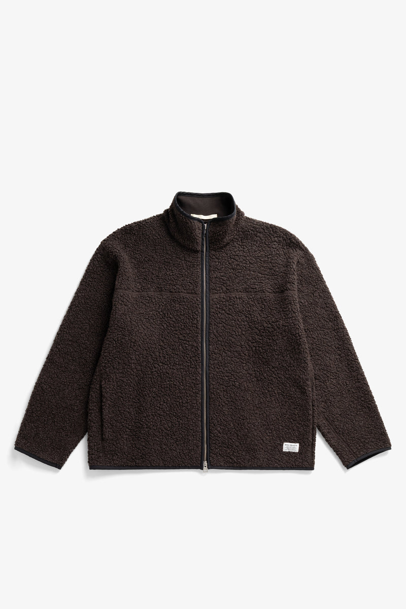 Norse Projects Bjerget Sherpa Wool Fleece Jacket Delicioso Brown