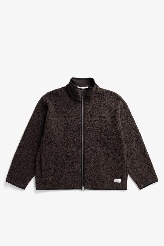 Norse Projects Bjerget Sherpa Wool Fleece Jacket Delicioso Brown