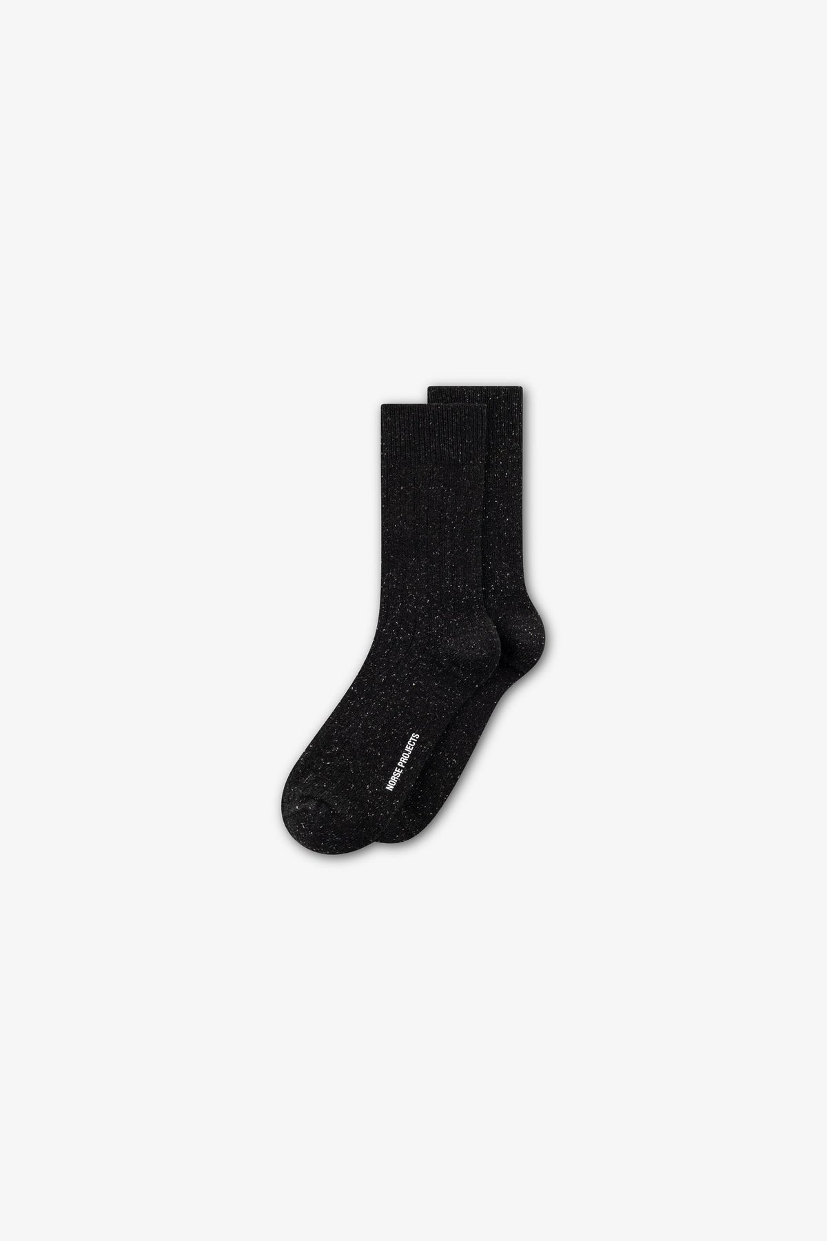 Norse Projects Bykle Neps Wool Rib Sock Charcoal Melange