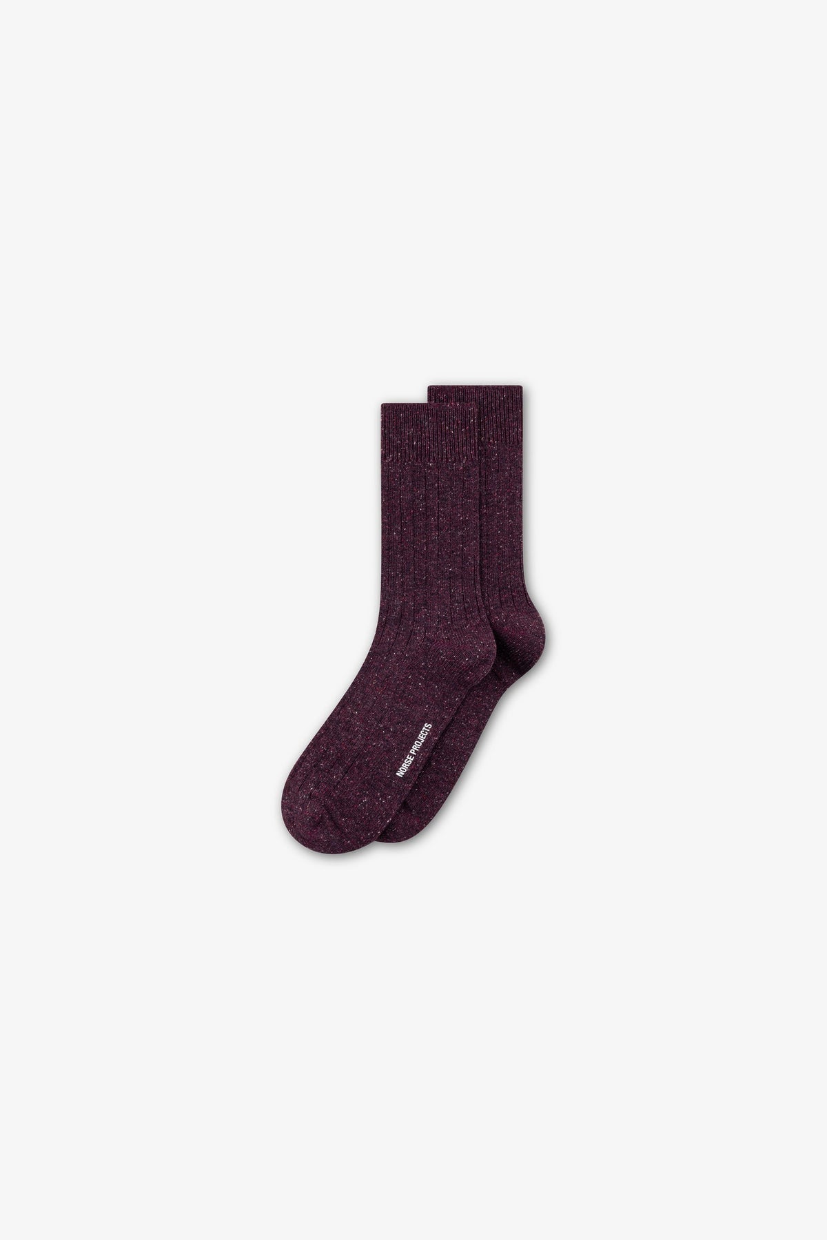 Norse Projects Bykle Neps Wool Rib Sock Darkest Purple