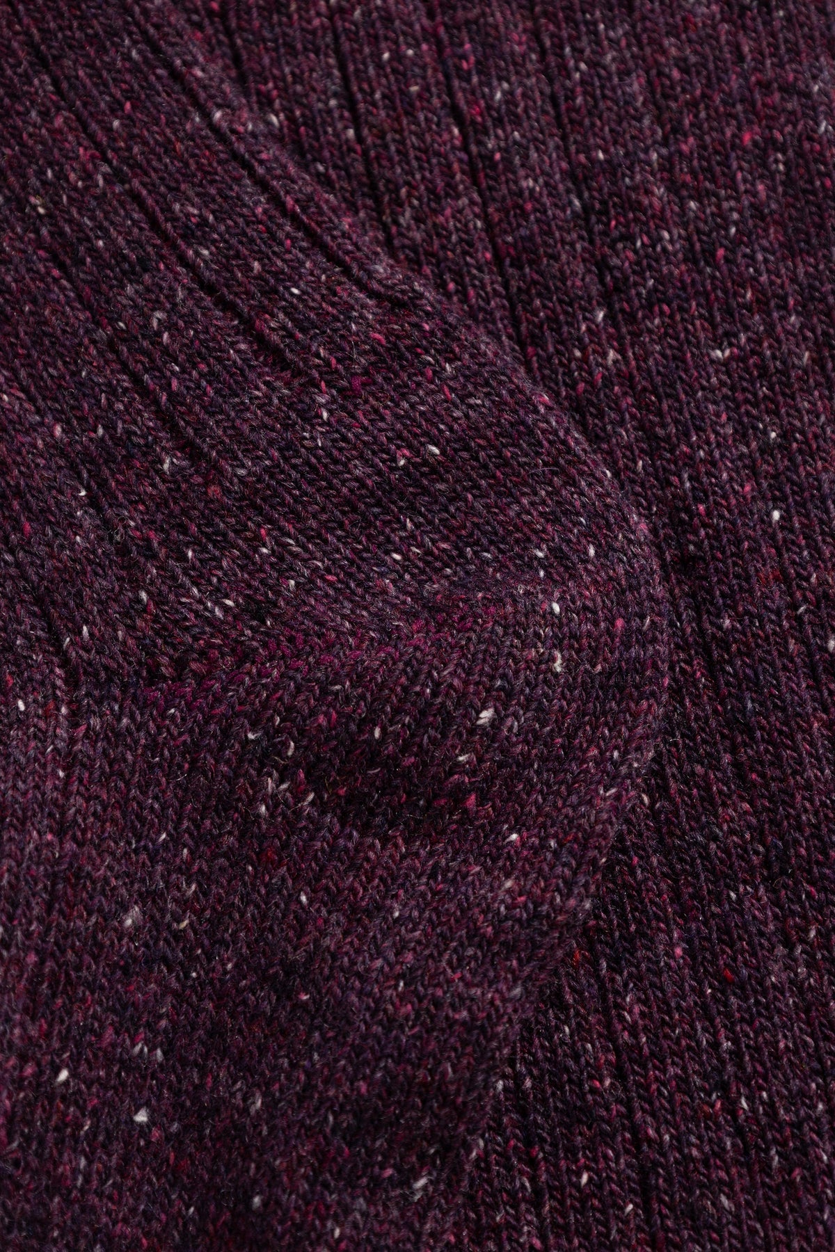 Norse Projects Bykle Neps Wool Rib Sock Darkest Purple