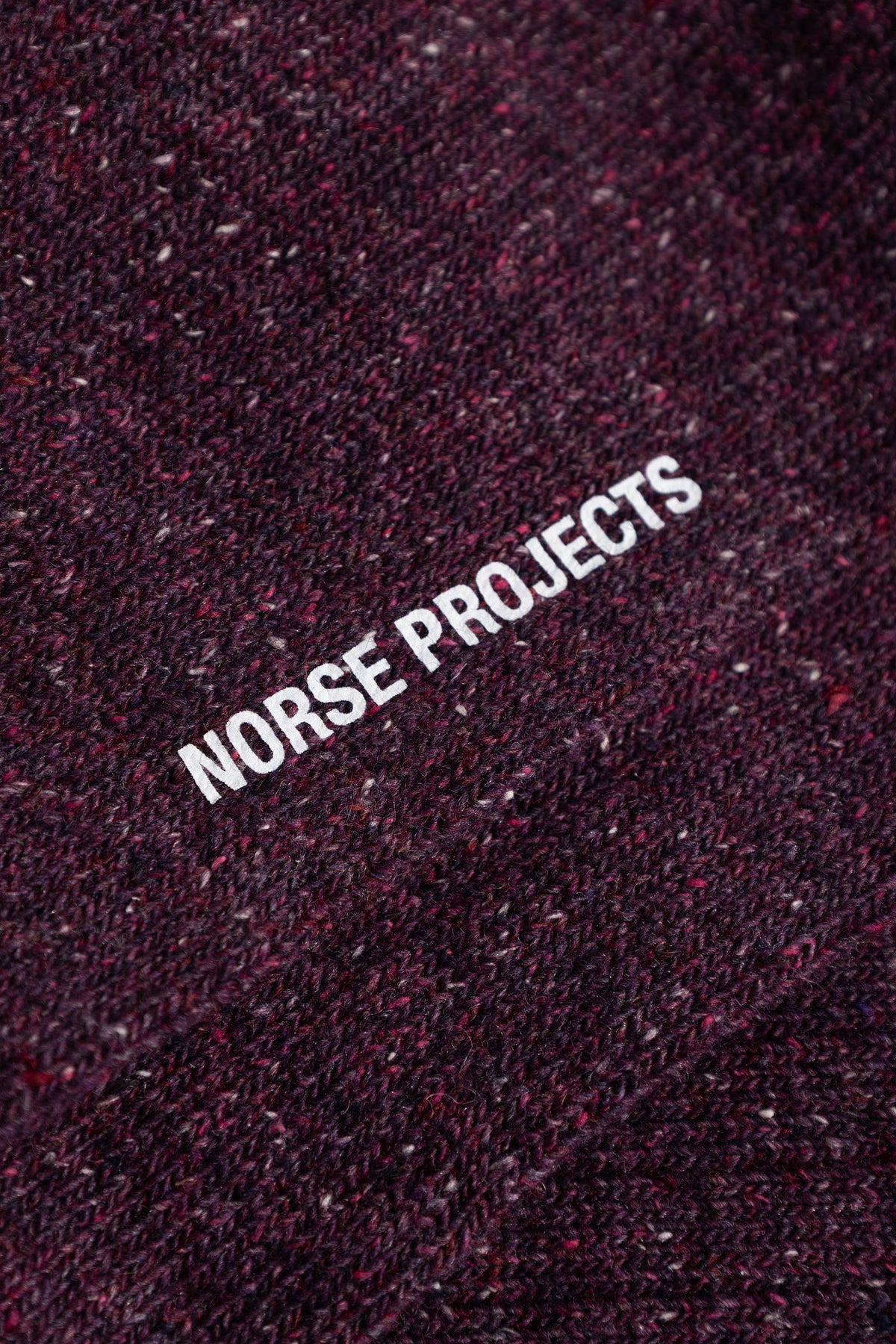 Norse Projects Bykle Neps Wool Rib Sock Darkest Purple