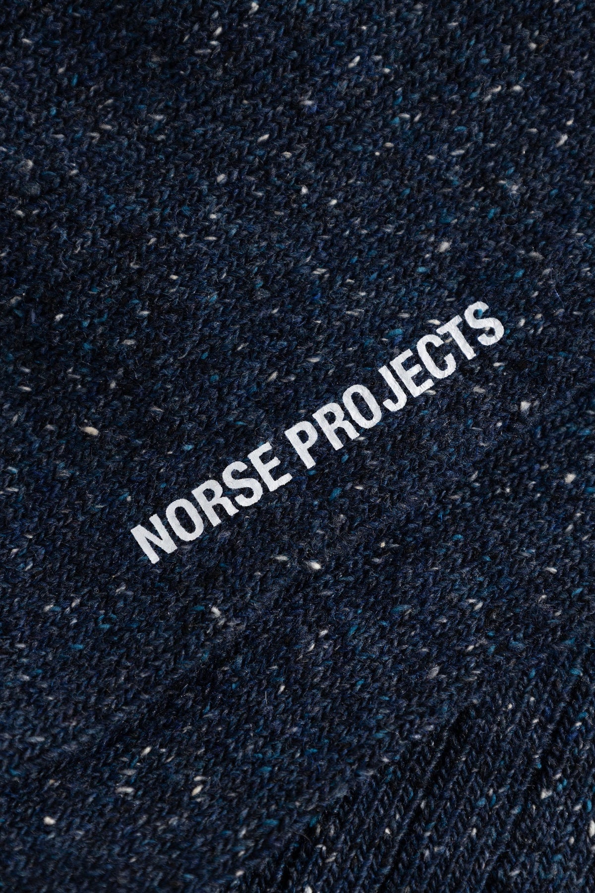 Norse Projects Bykle Neps Wool Rib Sock Dark Navy