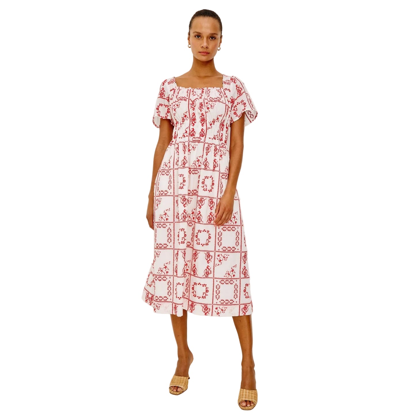 Rails Nanette Dress Ivory Red Handkerchief