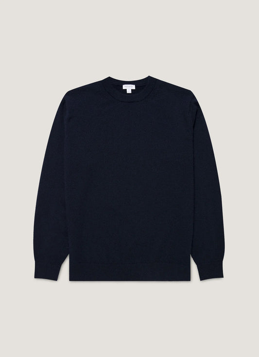 Sunspel Cashmere Crew Navy