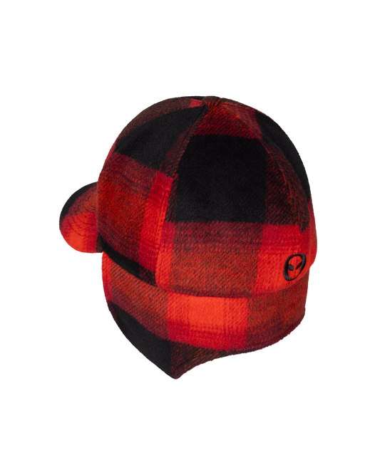 No Problemo Plaid Flap Cap Red